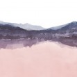 Fototapet Watercolor Landscape IV, Pink and Blue, Photowall