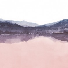 Fototapet Watercolor Landscape IV, Pink and Blue, personalizat, Photowall