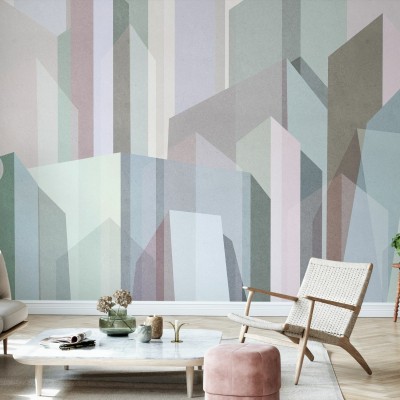 Tapet cu forme geometrice pastelate