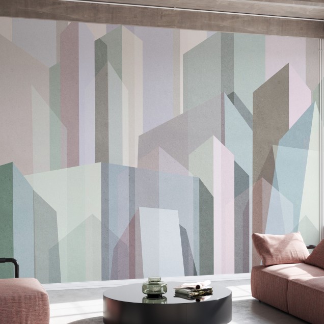 Tapet cu forme geometrice pastelate