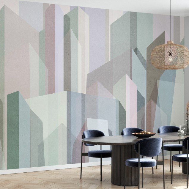Tapet cu forme geometrice pastelate