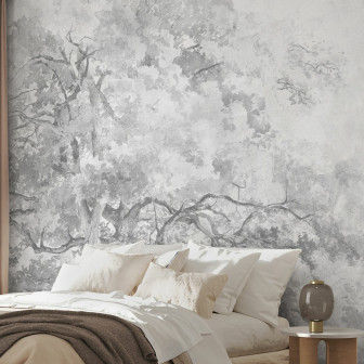 Fototapet cu design elegant în tonuri de gri