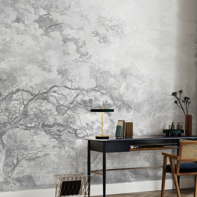 Fototapet cu design elegant în tonuri de gri