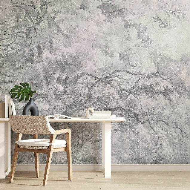 Fototapet cu design elegant în tonuri de gri