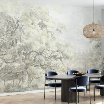 Fototapet Beauty Everywhere - Yellow Fototapet decorativ cu design floral abstract în nuanțe de galben