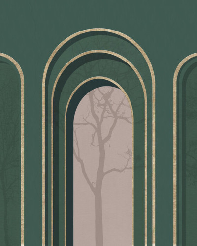 Arch Adornment with Trees, Green, Photowall