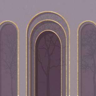 Fototapet Arch Adornment with Trees, Violet, Personalizat, Photowall