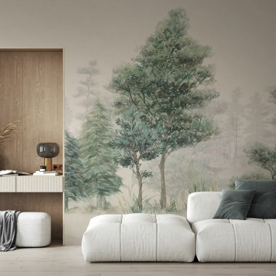 Fototapet Bohemian Forest, cu un design unic de pădure, ideal pentru decorarea interiorului