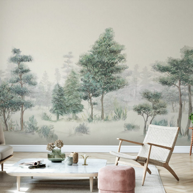 Fototapet Bohemian Forest, cu un design unic de pădure, ideal pentru decorarea interiorului