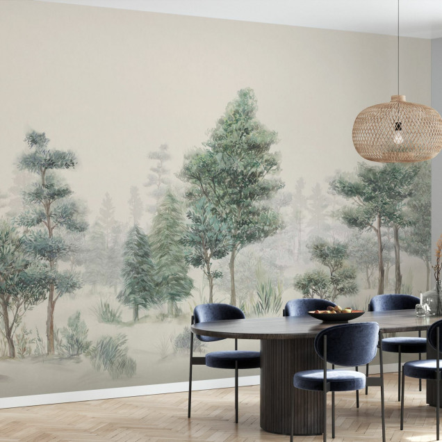 Fototapet Bohemian Forest, cu un design unic de pădure, ideal pentru decorarea interiorului