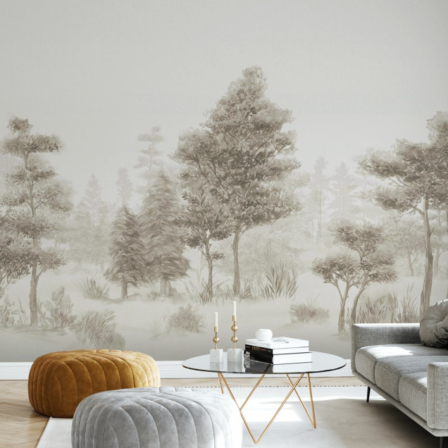 Bohemian Forest Sepia wallpaper