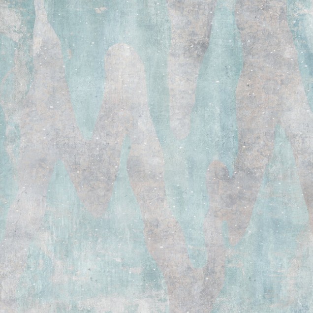 Fototapet abstract Aracio III, cu nuante de bleumarin si gri, montat intr-o camera de zi cu mobilier modern