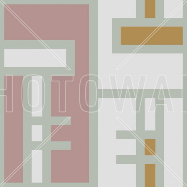 Tapet geometric modern cu cărămizi pastelate, cu un design elegant și sofisticat, perfect pentru a adăuga un accent de culoare și textură pereților