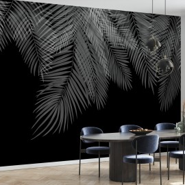 Fototapet Hanging Palm Leaves, Black-White, Personalizat, Photowall