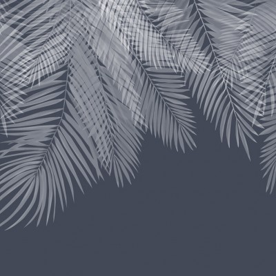 Fototapet Hanging Palm Leaves, Blue, Personalizat, Photowall, Fototapet living 