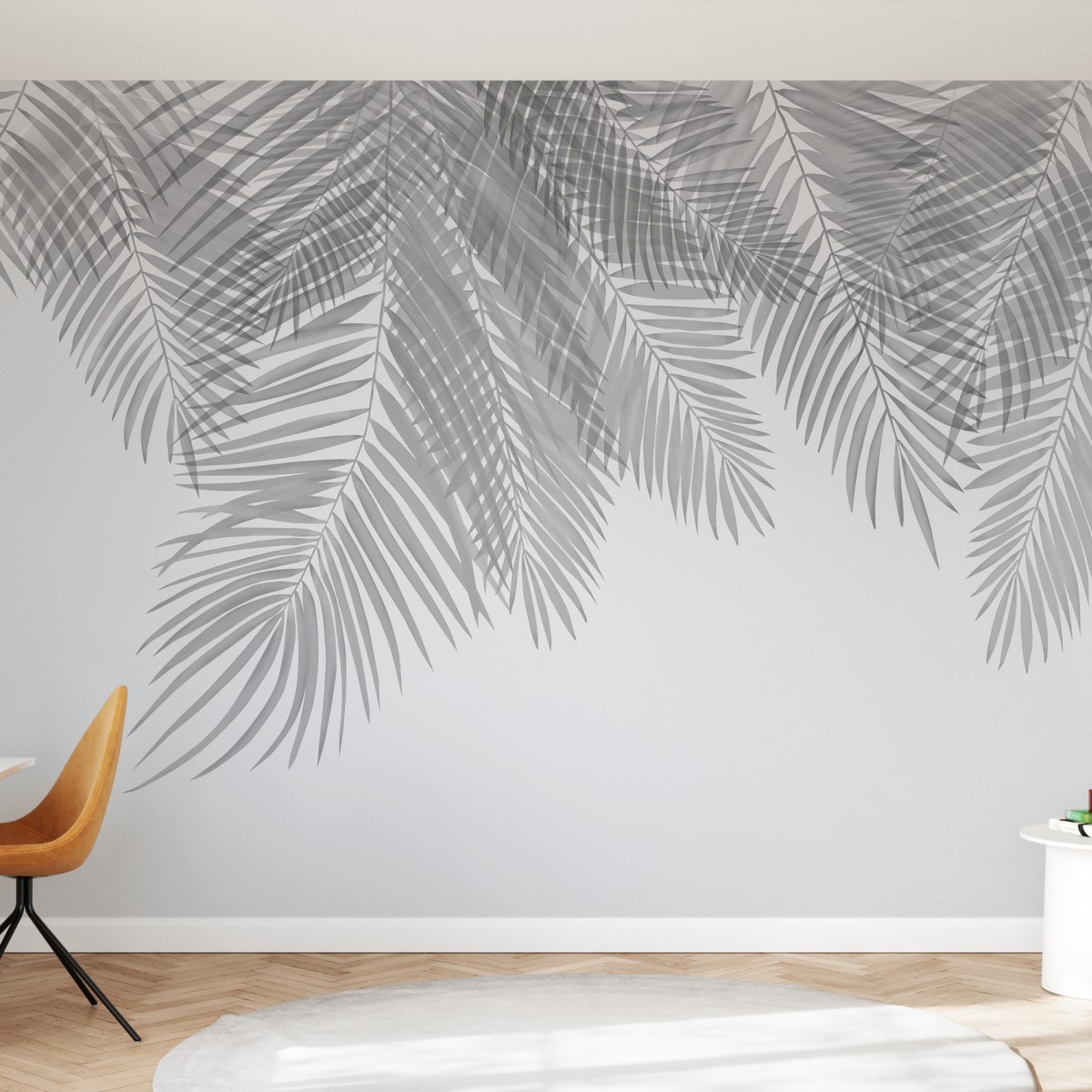 Fototapet Hanging Palm Leaves, Gray, Personalizat, Photowall, Fototapet living 