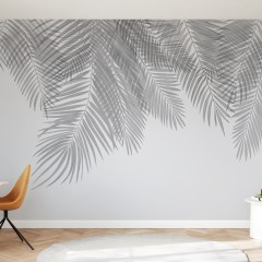Fototapet Hanging Palm Leaves, Gray, Personalizat, Photowall