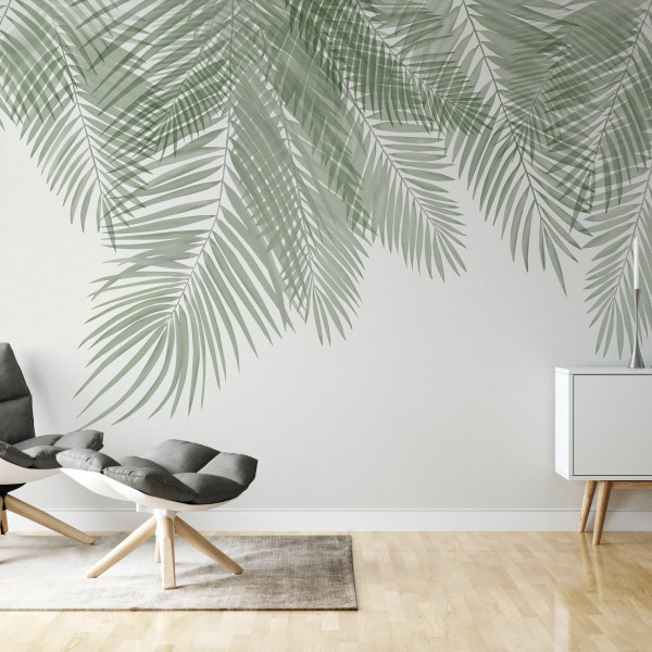 Hanging Palm Leaves, Green-Green, Photowall