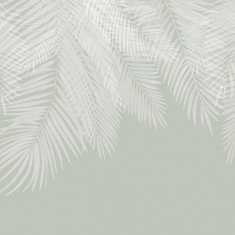 Fototapet Hanging Palm Leaves, Green-White, Personalizat, Photowall