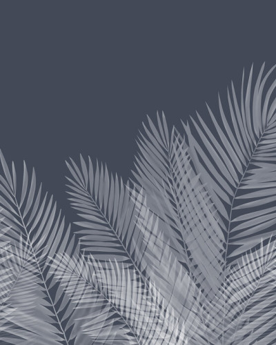 Swaying Palm Leaves - Blue, Photowall