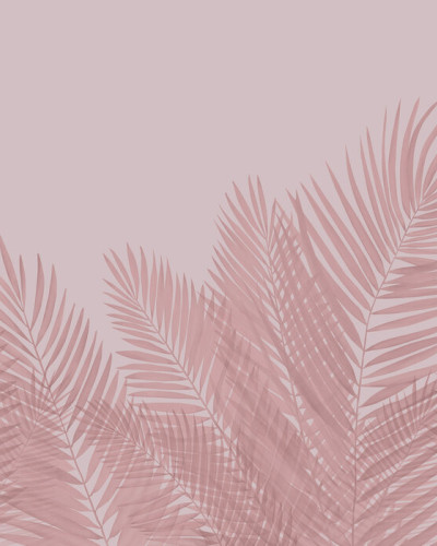Swaying Palm Leaves - Pink, Photowall