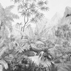 Fototapet Tangled Jungle, Bw, Personalizat, Photowall