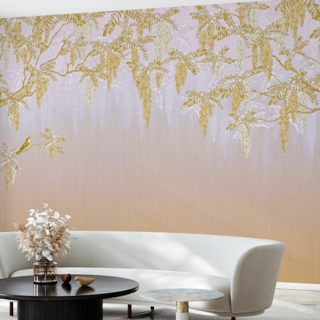 Tapet floral Wisteria, Yellow