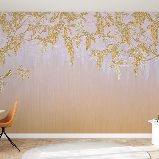 Tapet floral Wisteria, Yellow