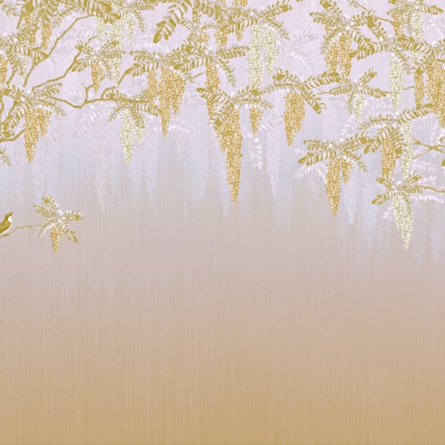 Tapet floral Wisteria, Yellow