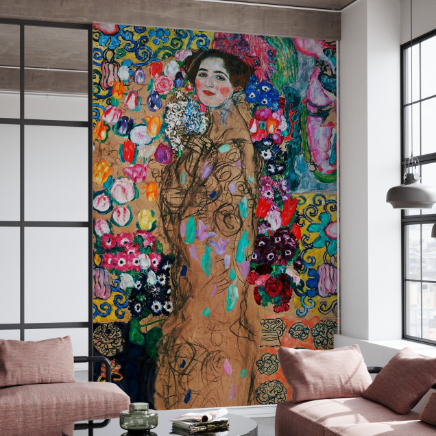 Fototapet cu portret artistic Maria Munk într-un living modern