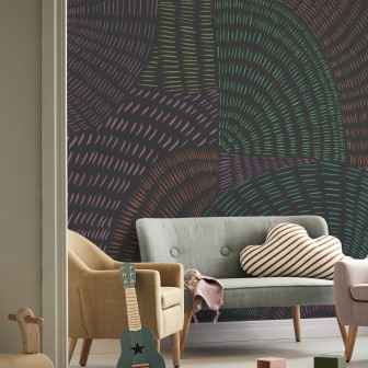 Fototapet abstract cu linii colorate