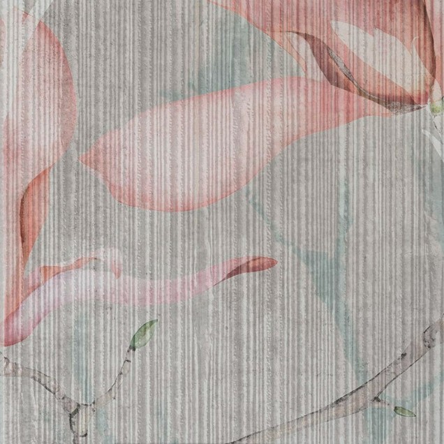 Tapet floral cu flori de magnolie delicate, design modern și elegant, perfect pentru dormitor, sufragerie sau birou.