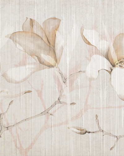 Fototapet floral cu magnolii într-un interior modern