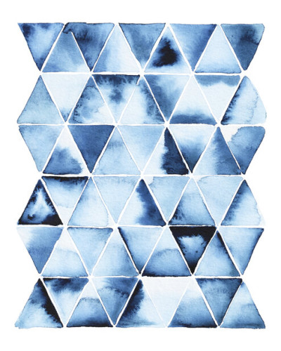 Blue Triangles Wallpaper cu model geometric abstract