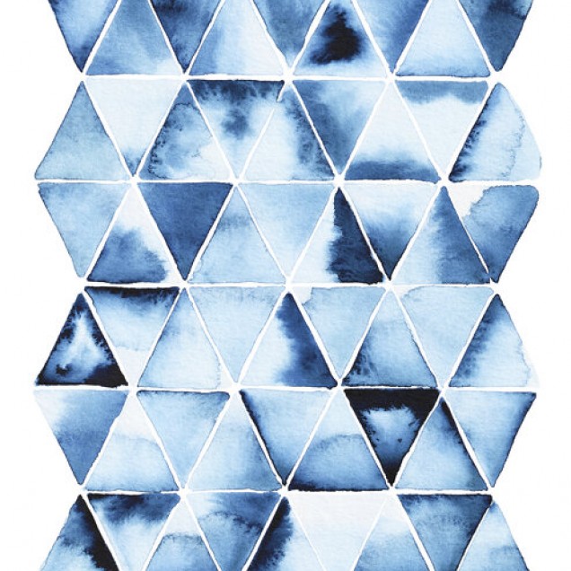 Blue Triangles Wallpaper cu model geometric abstract