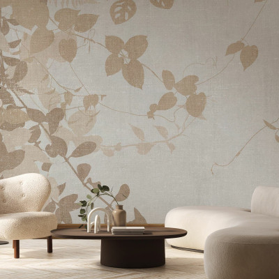 Fototapet cu iederă maro pentru un design interior elegant