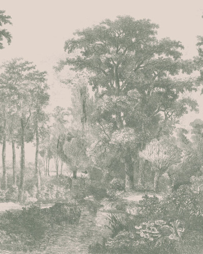 Slow Meander, Pink and Green, Photowall