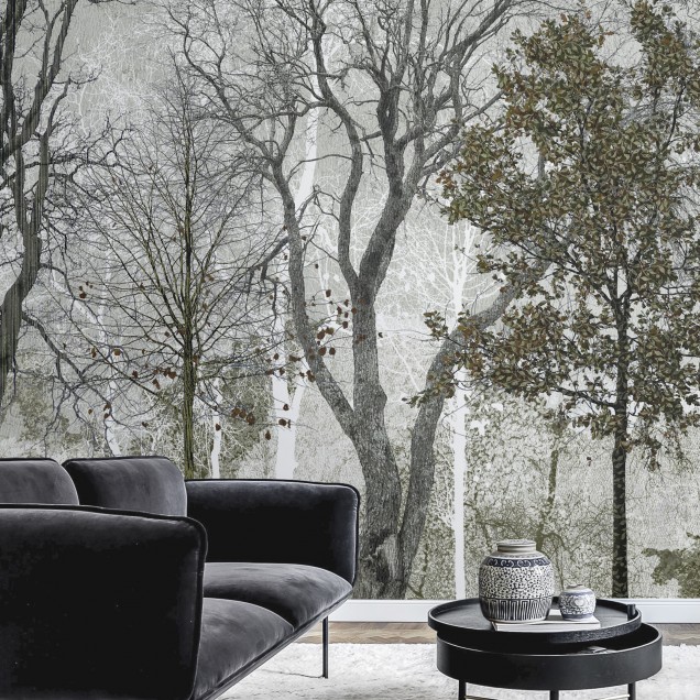Cool Summer in the Woods - Tapet cu design modern, minimalist, cu un model de pádure, perfect pentru a crea o atmosferá relaxantá în orice camerá.