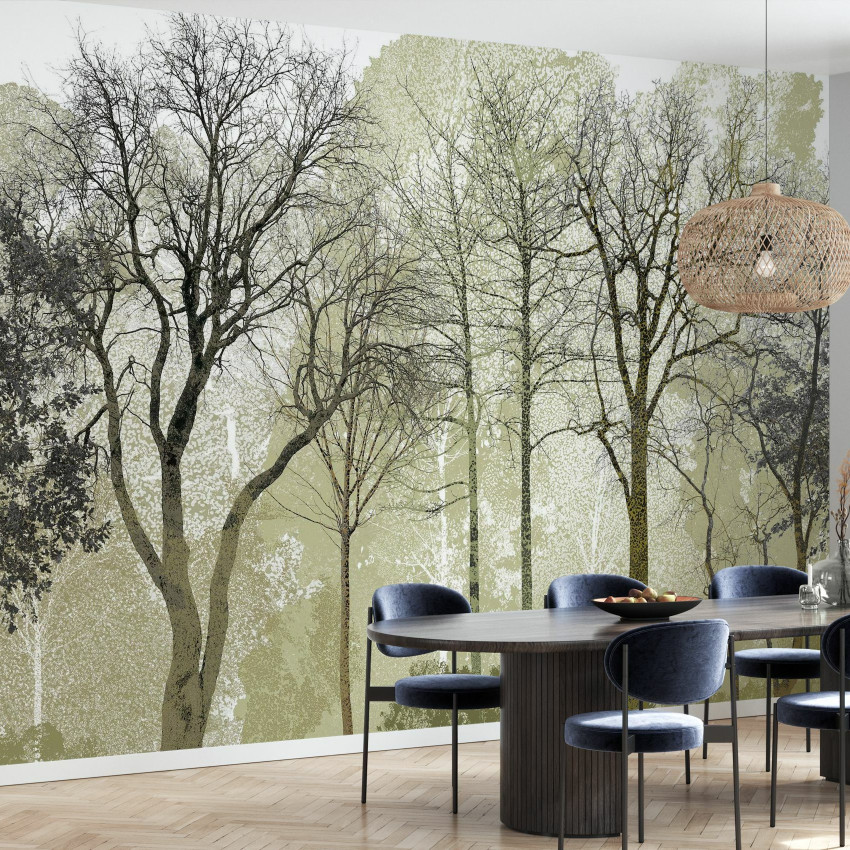 Early Spring in the Woods - imagine de fundal cu copaci goi