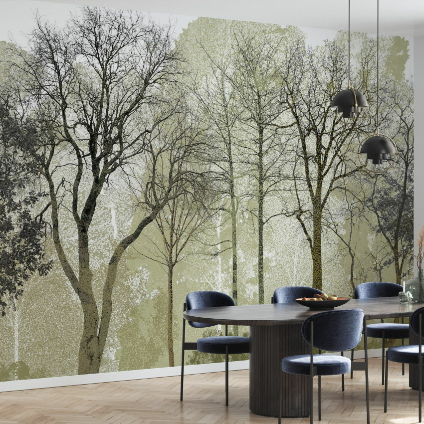 Early Spring in the Woods - imagine de fundal cu copaci goi