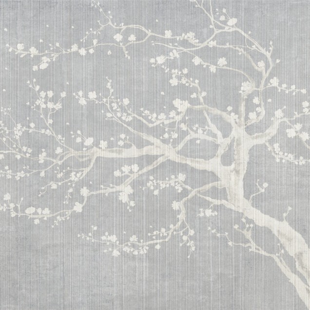 Tapet cu flori de cires Sakura Spring II - un design minimalist si elegant pentru casa ta.