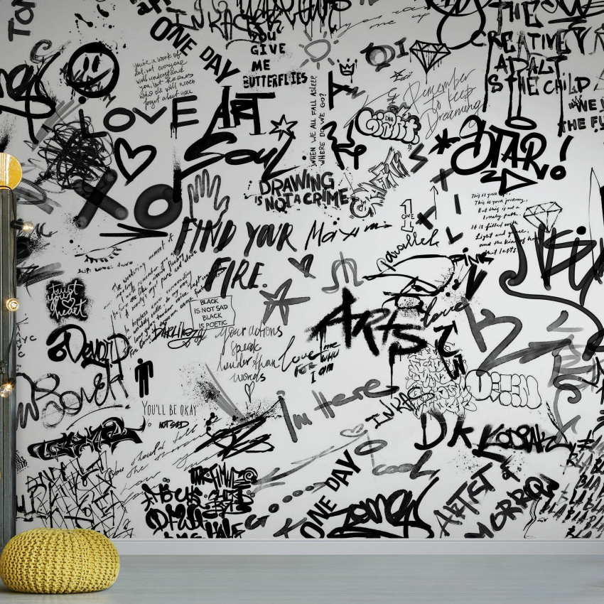 Street Art Poetry, Green, Photowall Wallpaper