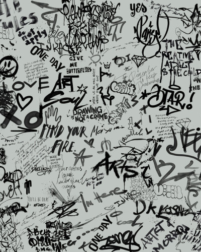 Street Art Poetry, Green, Photowall Wallpaper