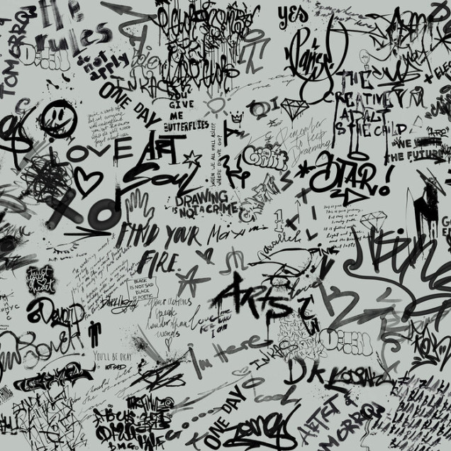 Street Art Poetry, Green, Photowall Wallpaper