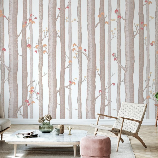 Tapet cu copaci, Trees and Trees II, tapet modern pentru dormitor