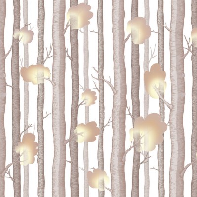 Wallpaper Trees and Trees III, design modern cu o pădure fermecătoare, perfect pentru camera copilului.