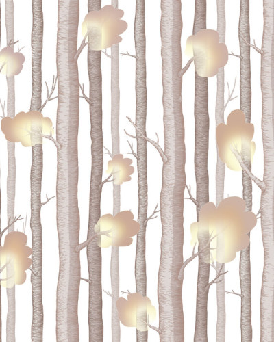 Wallpaper Trees and Trees III, design modern cu o pădure fermecătoare, perfect pentru camera copilului.