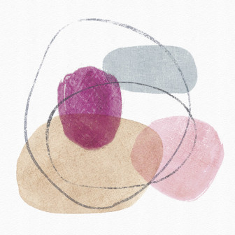 Fototapet abstract cu cercuri si forme geometrice roz, bej si gri