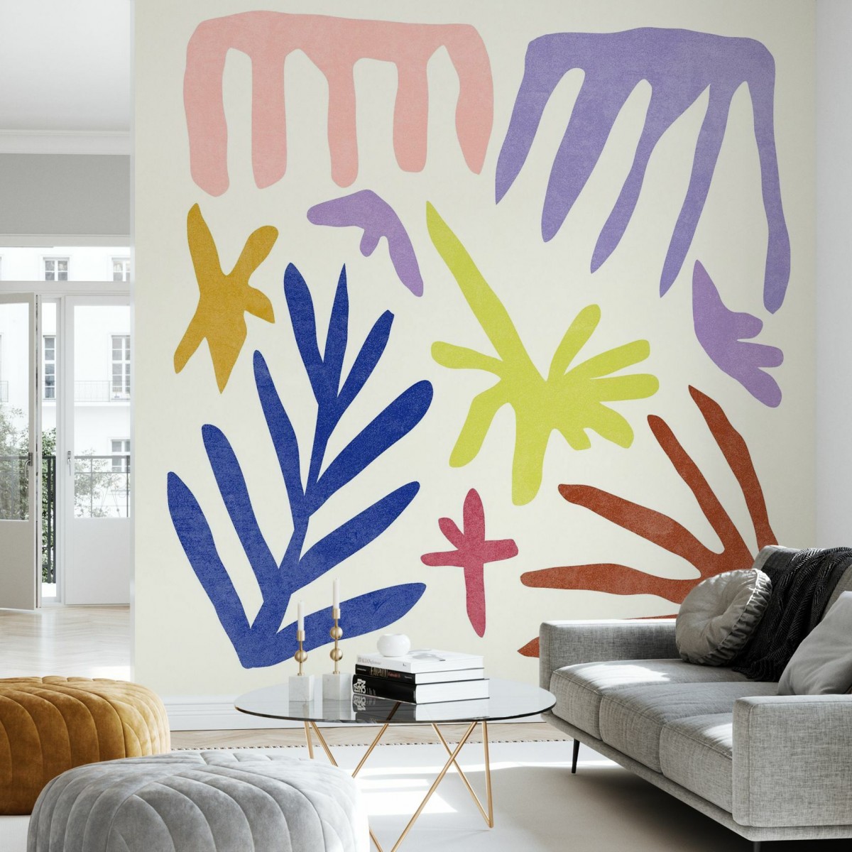 Fototapet Photowall PHW-e324716. Conține culorile: Alb, Alb Pur, Galben, Galben Sulfuric, Violet, Violet Pastel, Albastru, Albastru Ultramarin, Roz, Roz Deschis