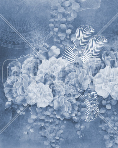 Florial, Blue, Photowall